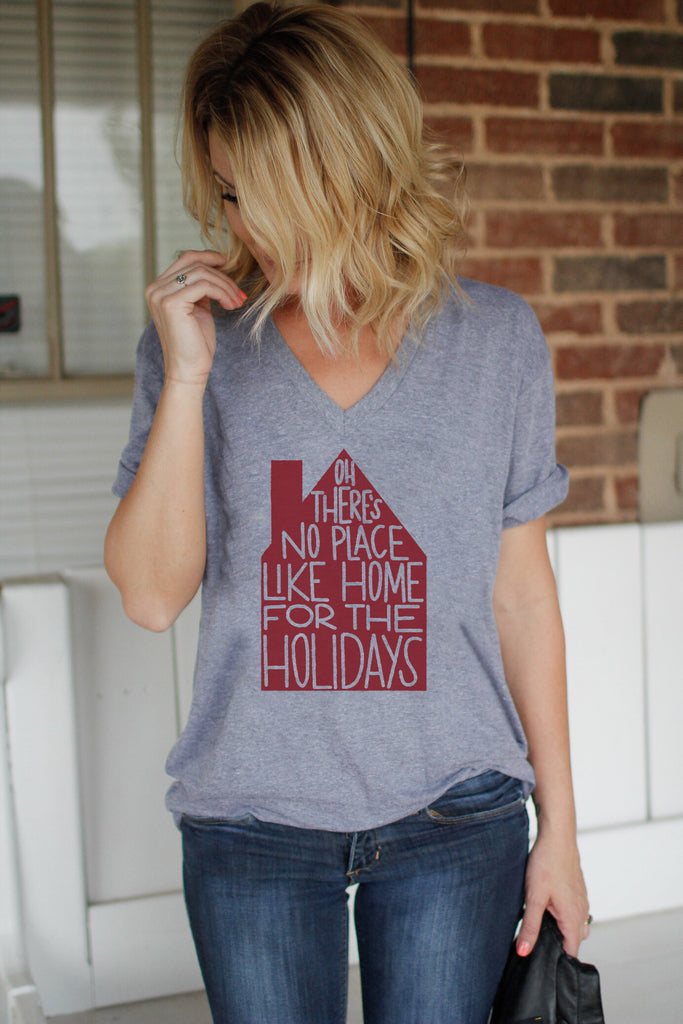 OH THERE'S NO PLACE LIKE HOME FOR THE HOLIDAYS ADULT GRAPHIC T-SHIRT BY EVERYKIND