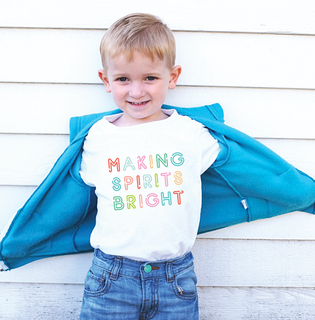 MAKING SPIRITS BRIGHT KIDS GRAPHIC T-SHIRT BY EVERYKIND