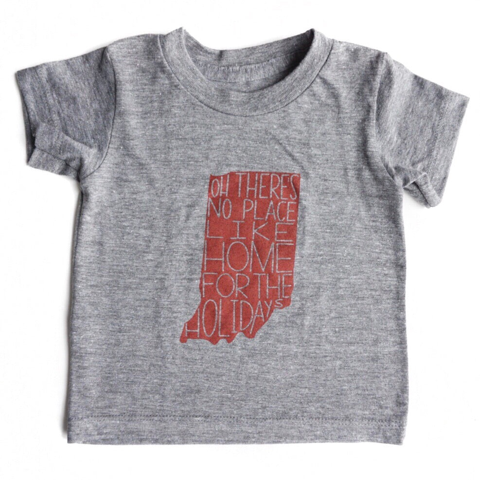 KIDS INDIANA THERES NO PLACE LIKE HOME FOR THE HOLIDAYS GRAPHIC T-SHIRT BY EVERYKIND